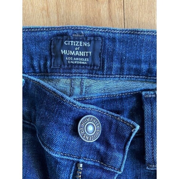 Citizens of Humanity Jeans Women's 25 Blue Cara High Rise Cigarette Ankle Dark - Picture 7 of 9